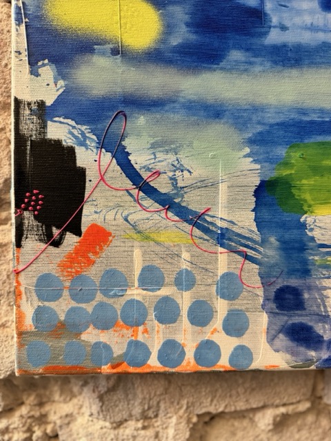 Abstrakte Collage in Blau